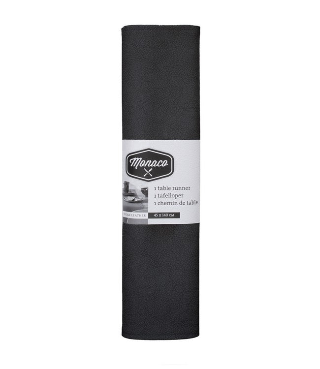 Lederen tafelloper Monaco - Black