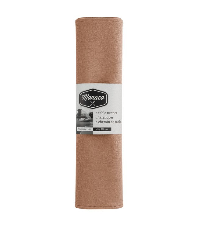 Lederen tafelloper Monaco - Copper