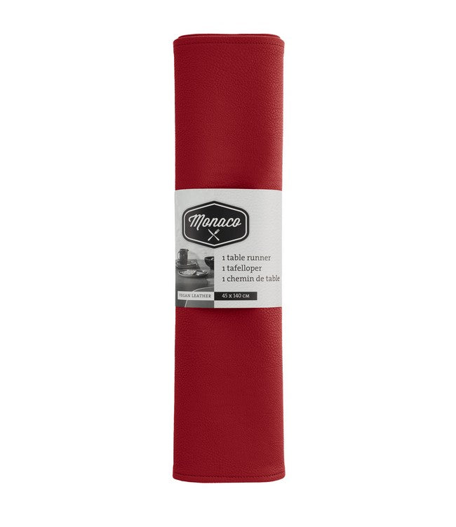 Lederen tafelloper Monaco - Red
