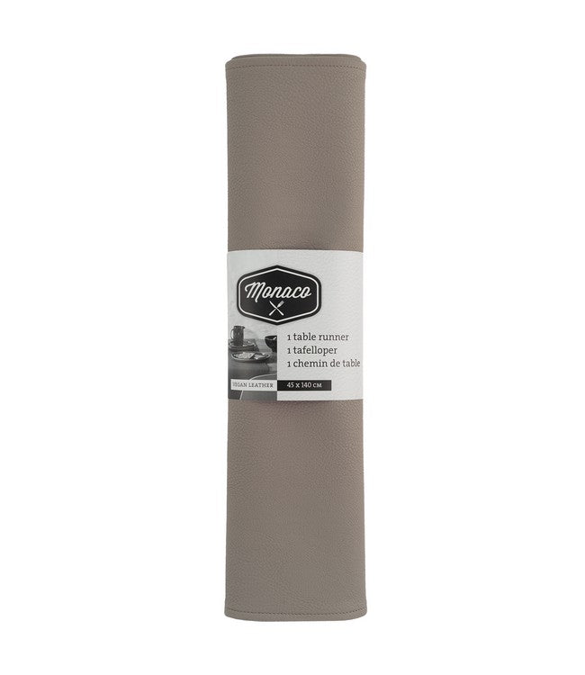 Lederen tafelloper Monaco - Taupe