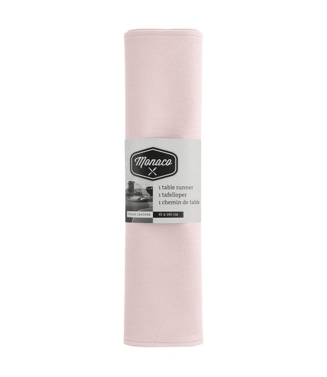 Lederen tafelloper Monaco - Cloud Rose
