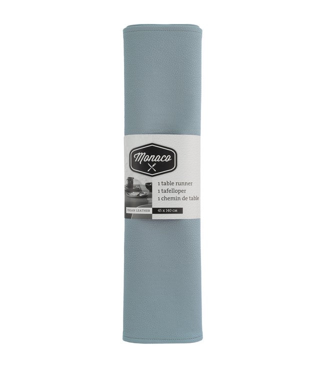 Lederen tafelloper Monaco - Sky Grey