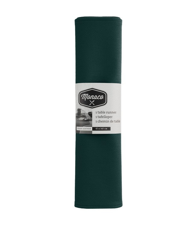 Lederen tafelloper Monaco - Jungle Green