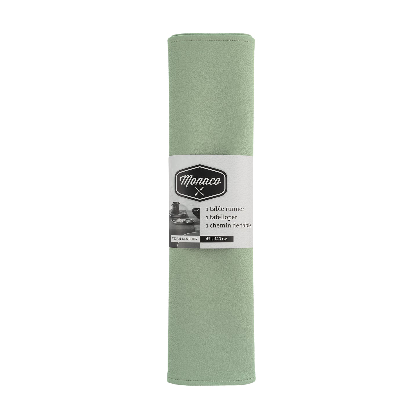 Lederen tafelloper Monaco - Green Tea