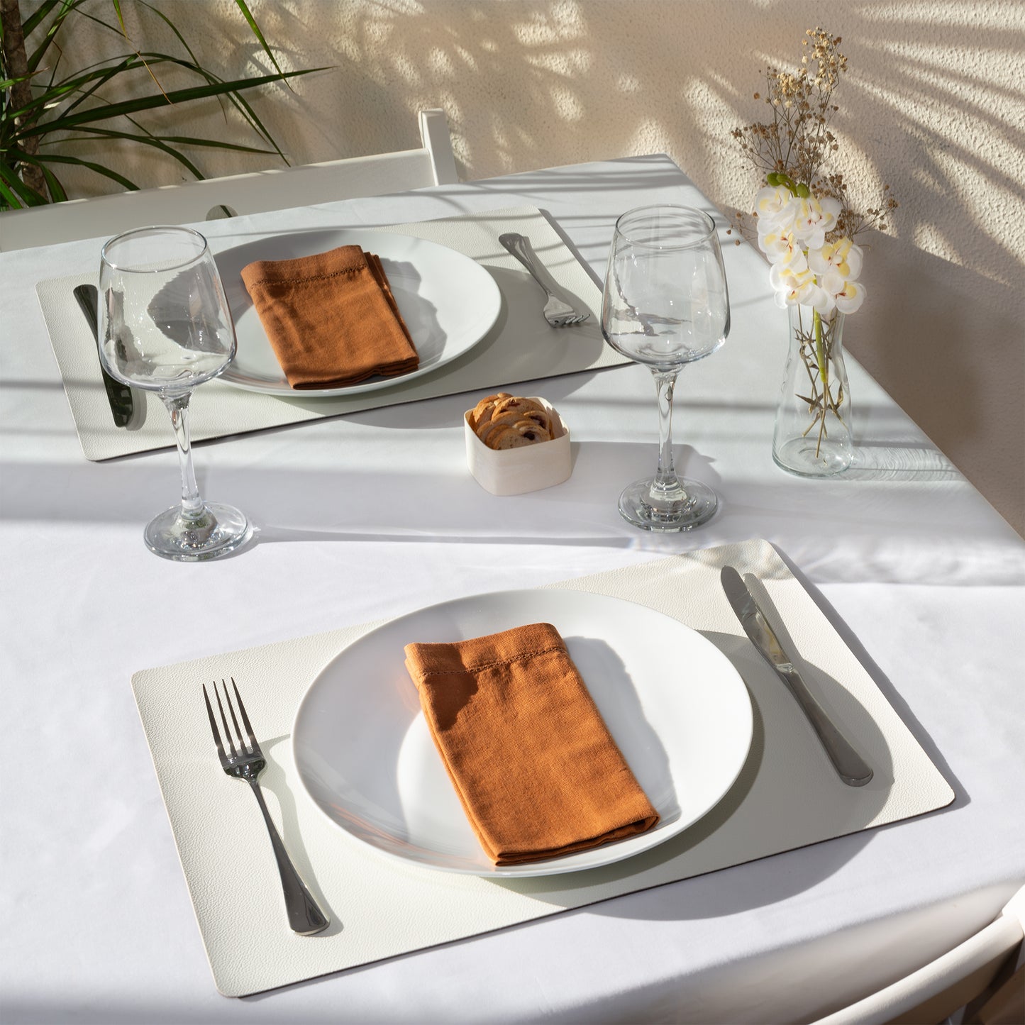 Placemat - dubbelzijdig - Mocca white