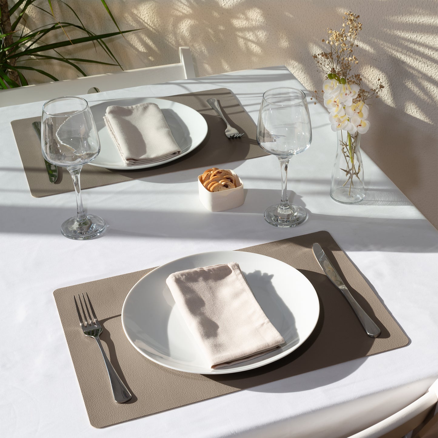 Placemat - dubbelzijdig - Beige sand