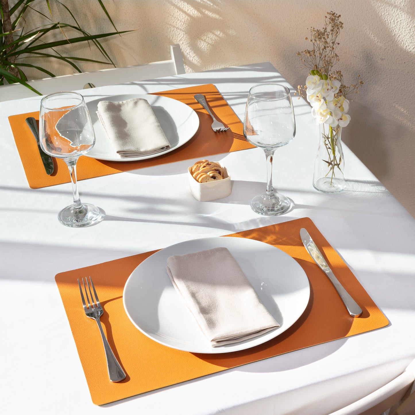 Placemat - dubbelzijdig - Orange pistacchio