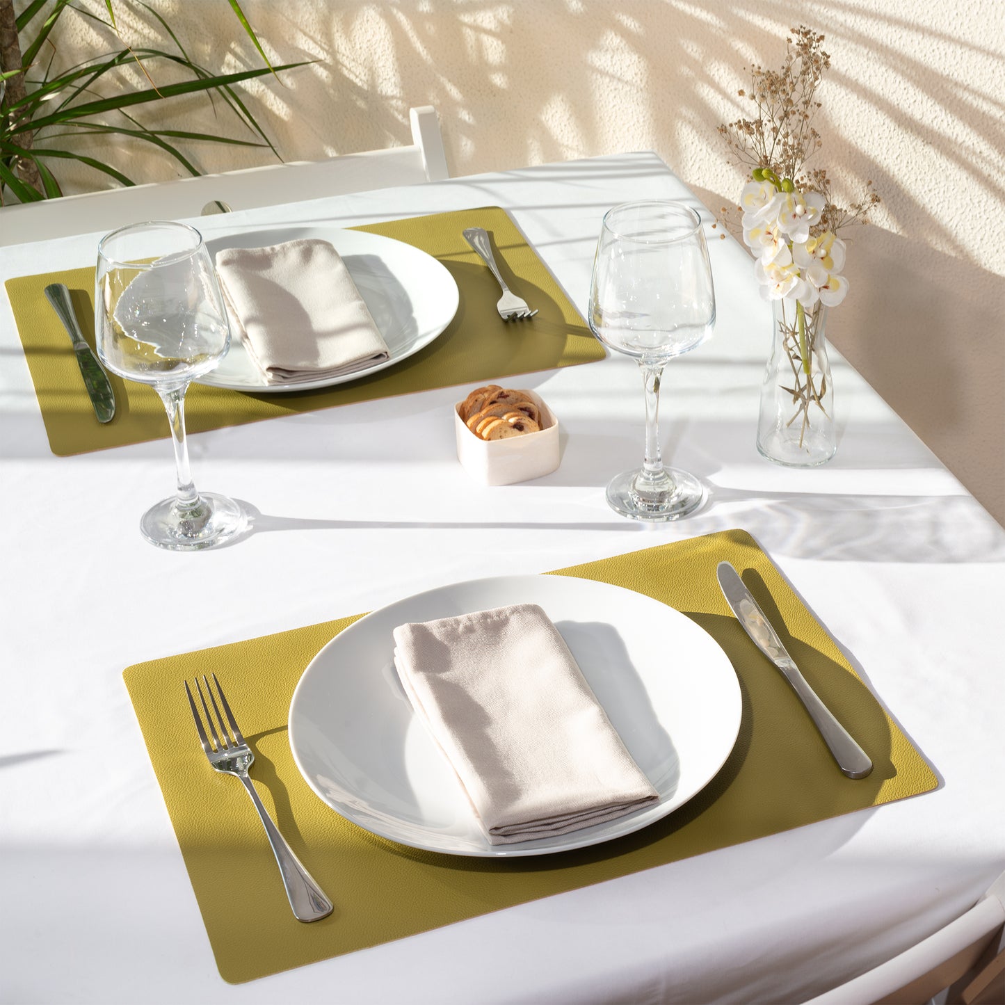 Placemat - dubbelzijdig - Orange pistacchio