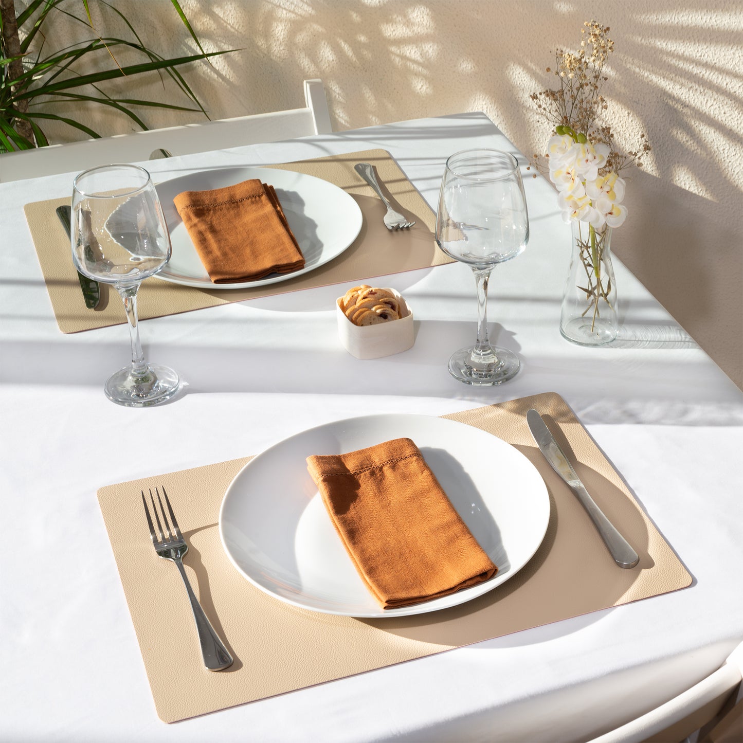 Placemat - dubbelzijdig - Burgundy beige