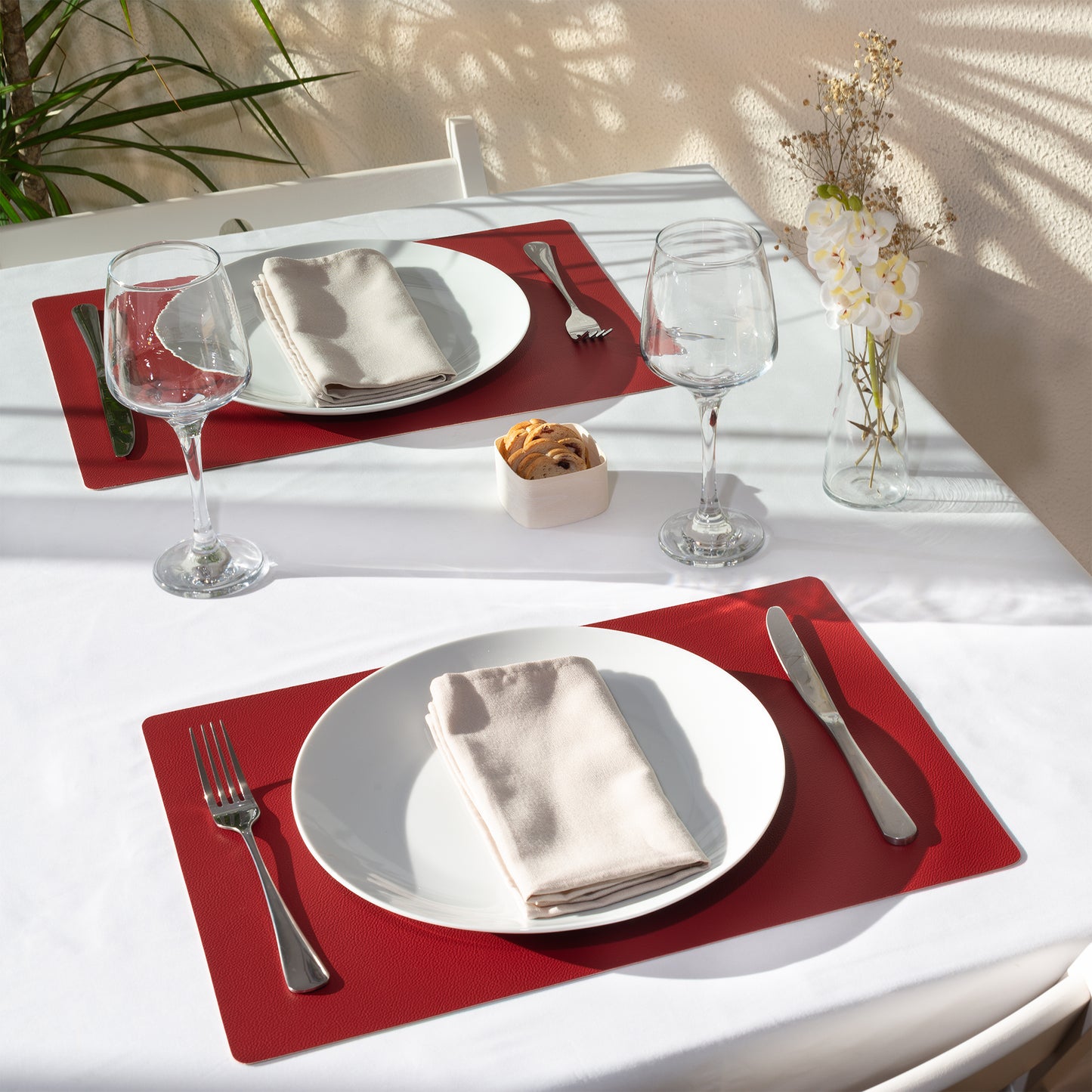 Placemat - dubbelzijdig - Burgundy beige