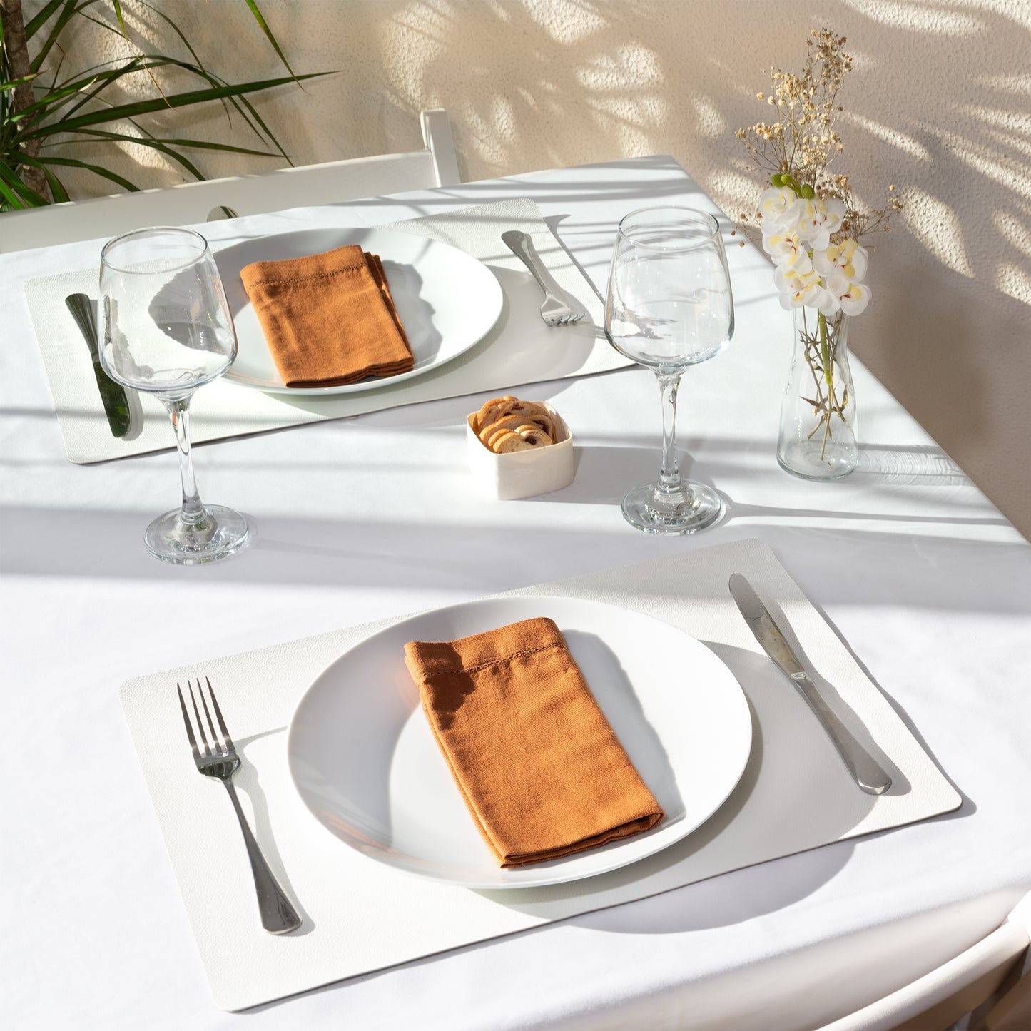 Placemat - dubbelzijdig - White silver