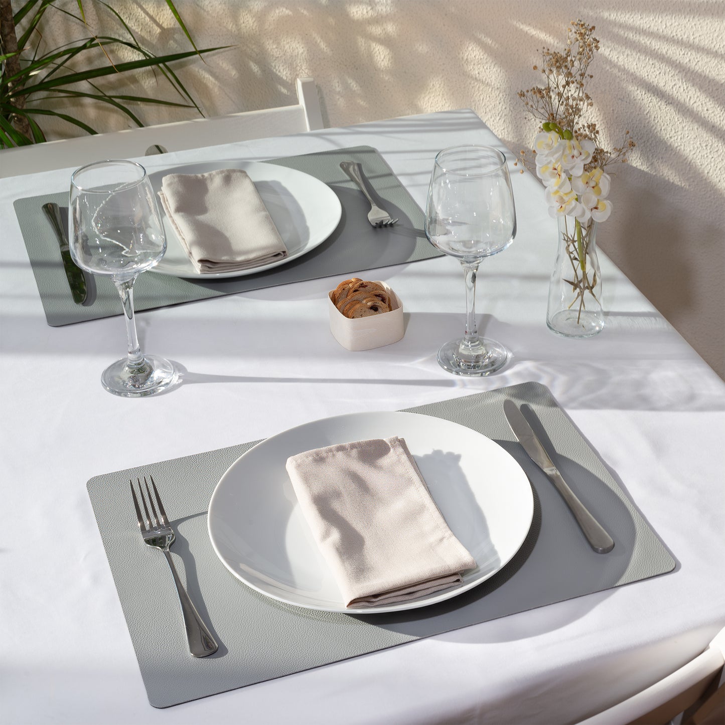 Placemat - dubbelzijdig - Black Light grey