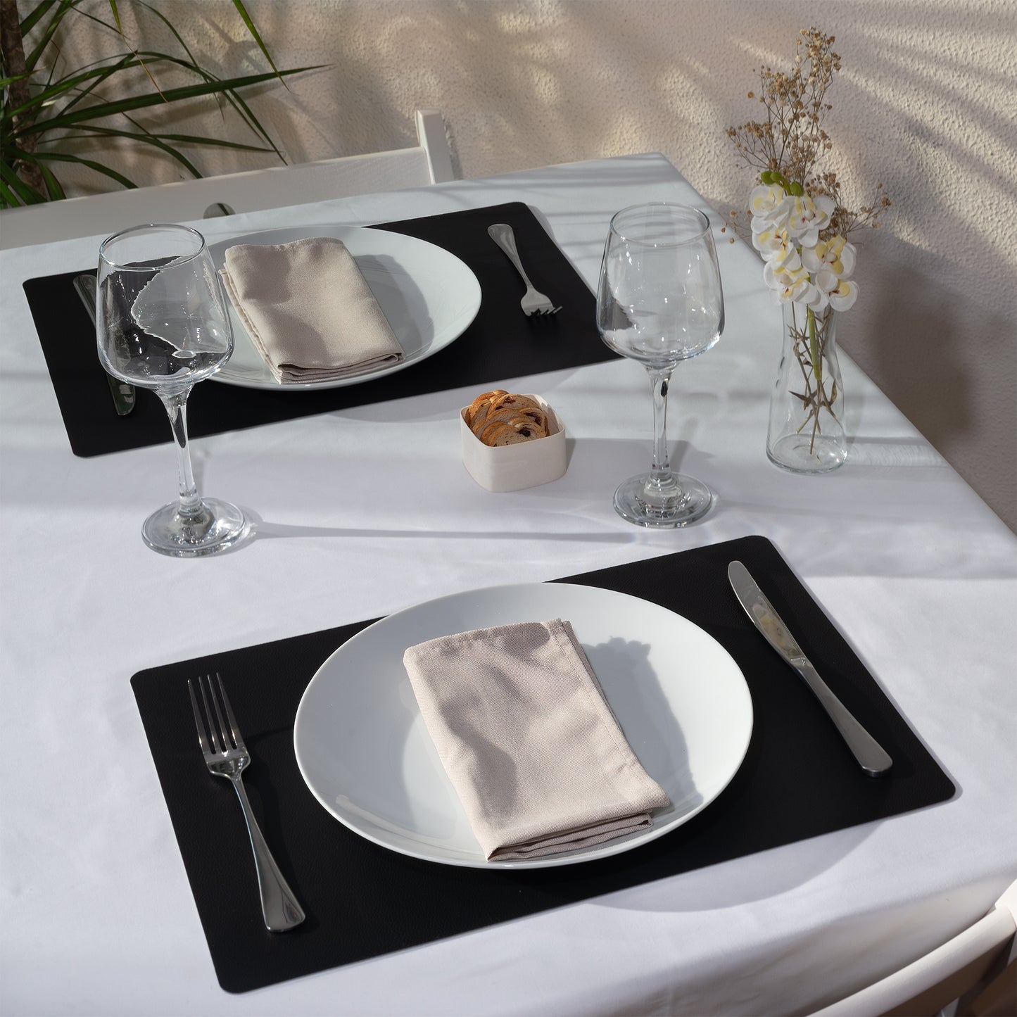 Placemat - dubbelzijdig - Black Light grey