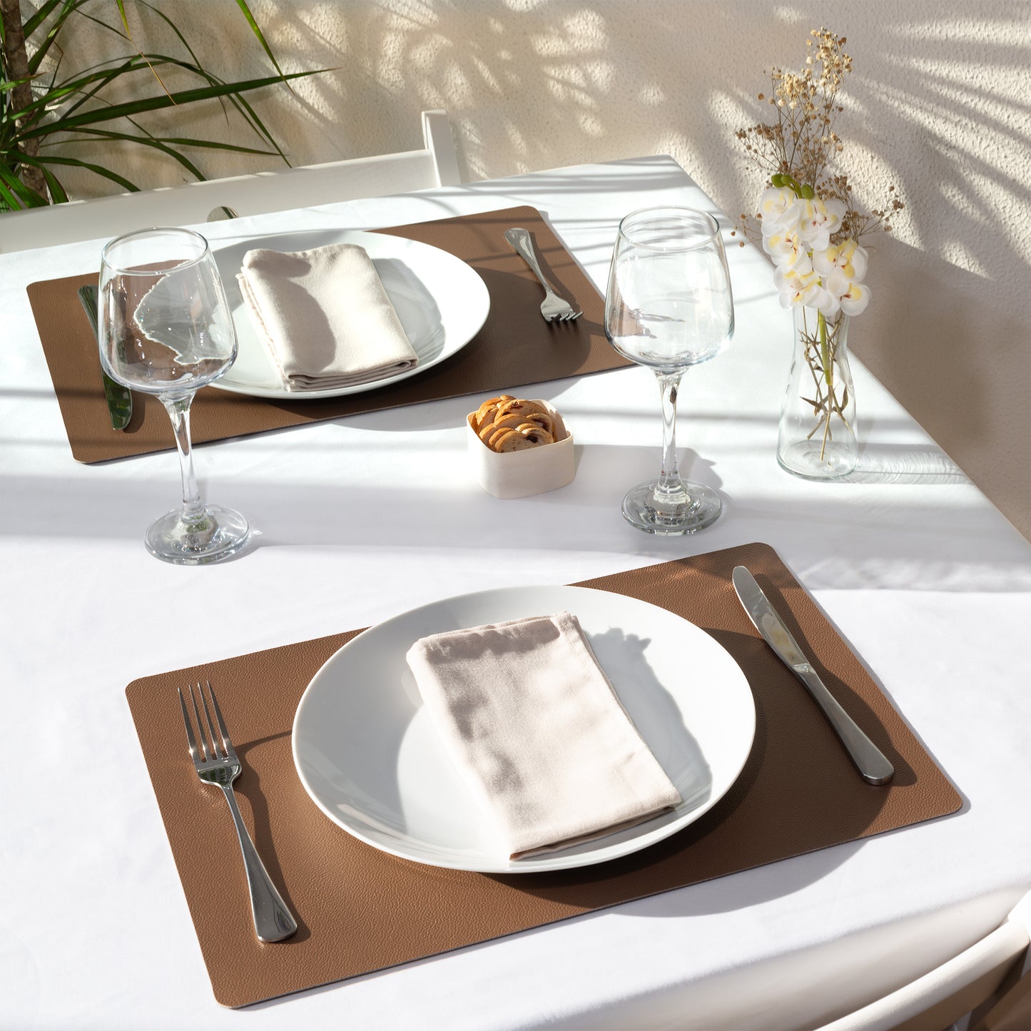 Placemat - dubbelzijdig - Mocca copper
