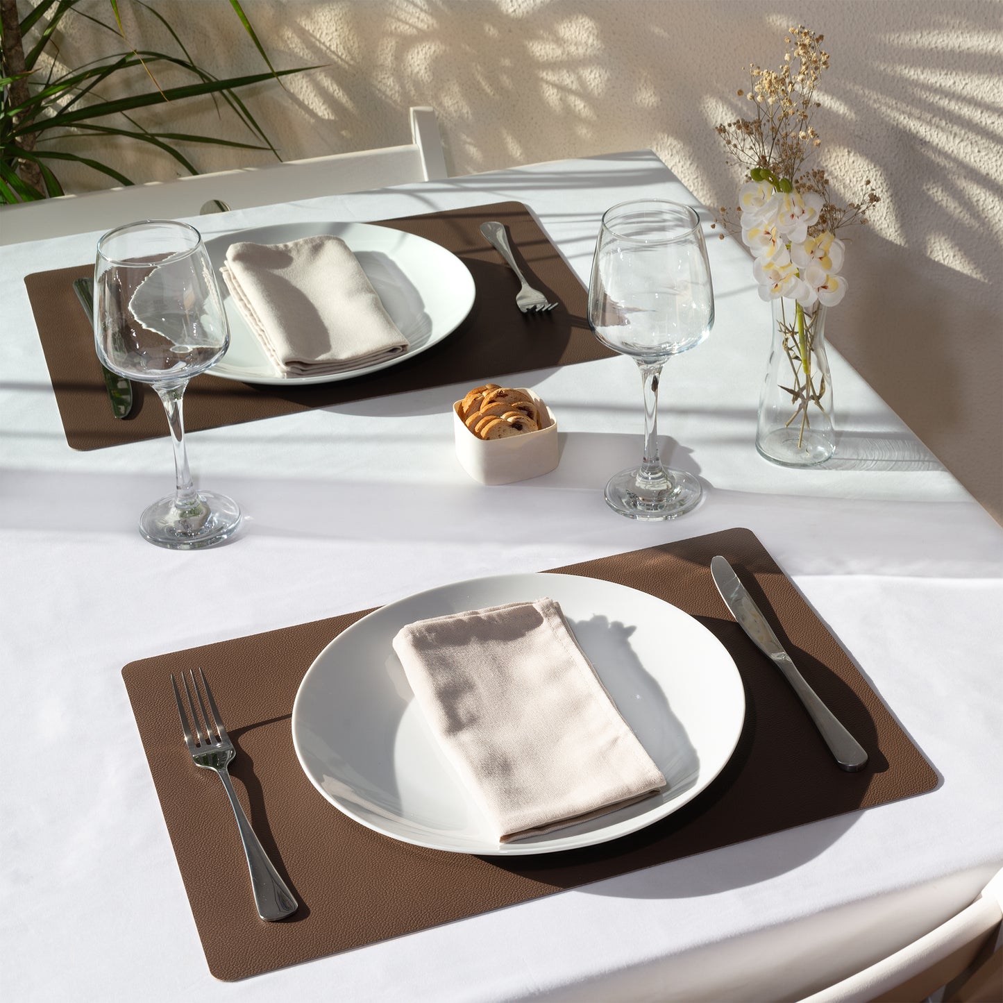 Placemat - dubbelzijdig - Mocca copper