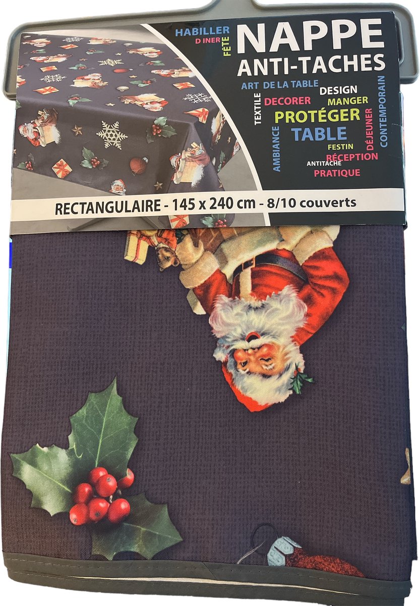 Kersttafelkleed Christmas Antraciet 240 x 145