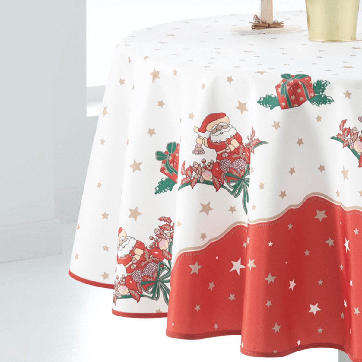 Kersttafelkleed Kerstman Rond 160